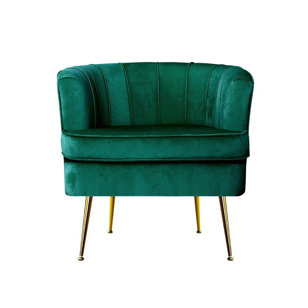 Artiss Armchair Lounge Accent Chair Armchairs Sofa Chairs Velvet Green Couch-Armchairs - Peroz Australia - Image - 5