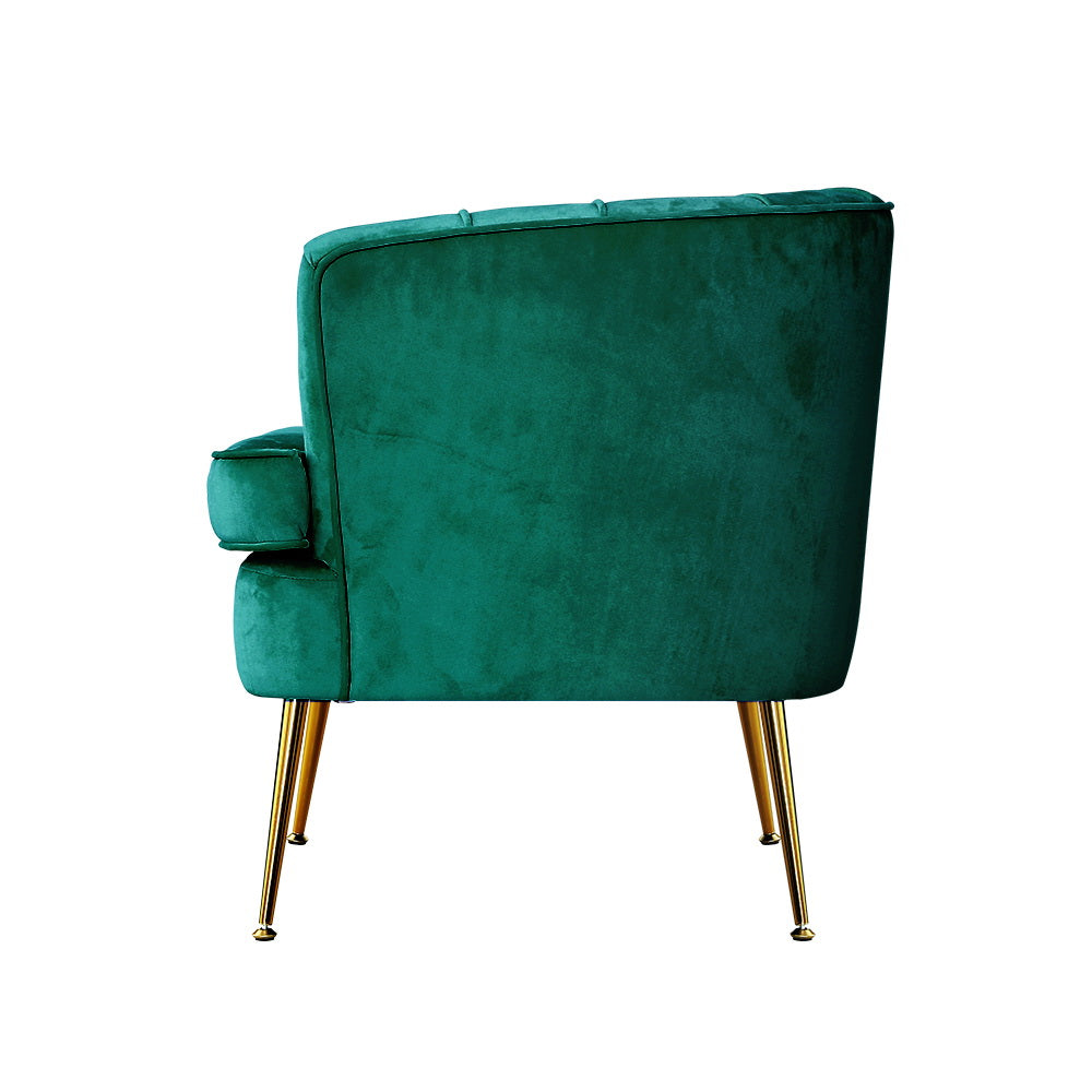 Artiss Armchair Lounge Accent Chair Armchairs Sofa Chairs Velvet Green Couch-Armchairs - Peroz Australia - Image - 6