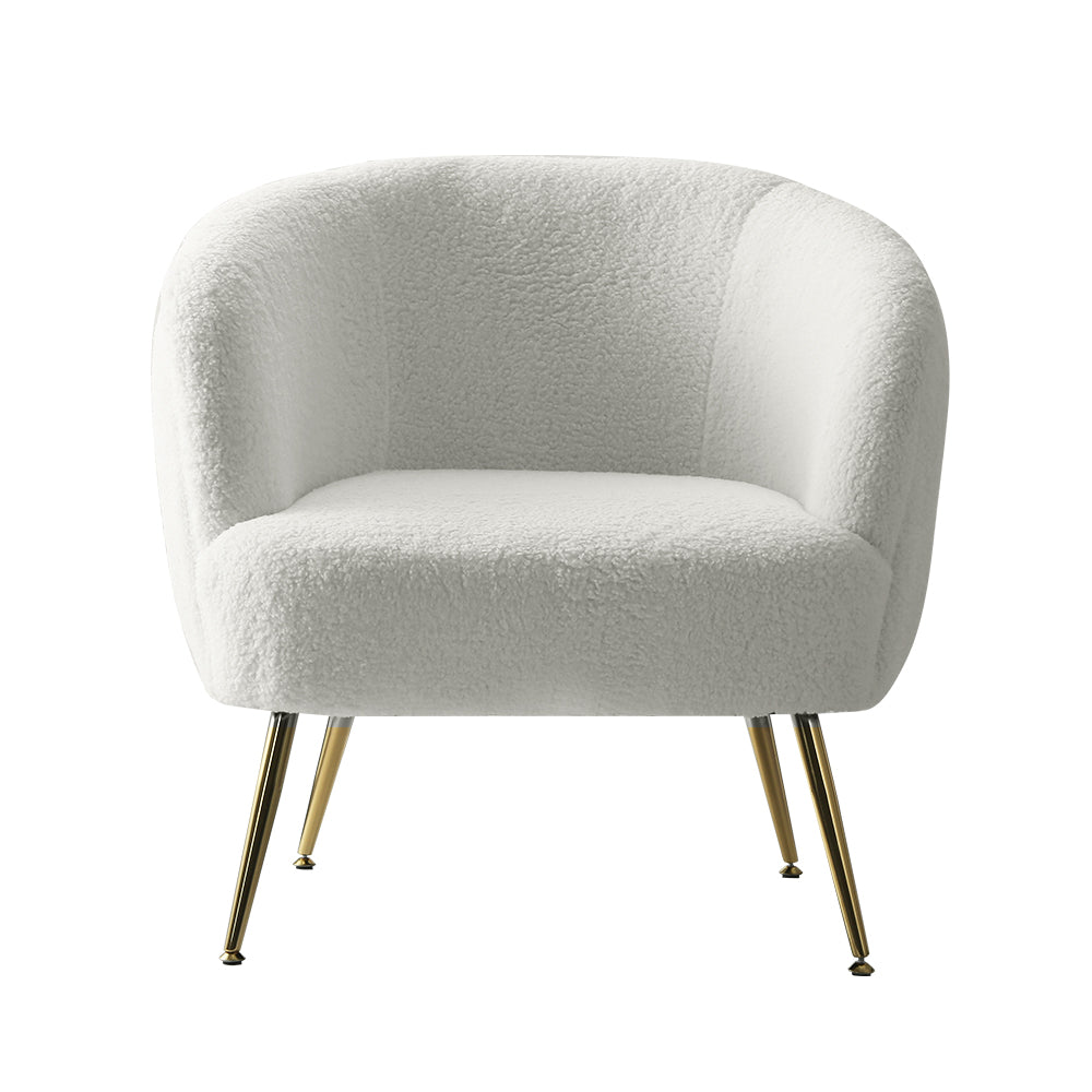 Artiss Armchair Lounge Chair Accent Chairs Armchairs Sherpa Boucle Sofa White-Armchair - Peroz Australia - Image - 4