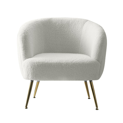 Artiss Armchair Lounge Chair Accent Chairs Armchairs Sherpa Boucle Sofa White-Armchair - Peroz Australia - Image - 4