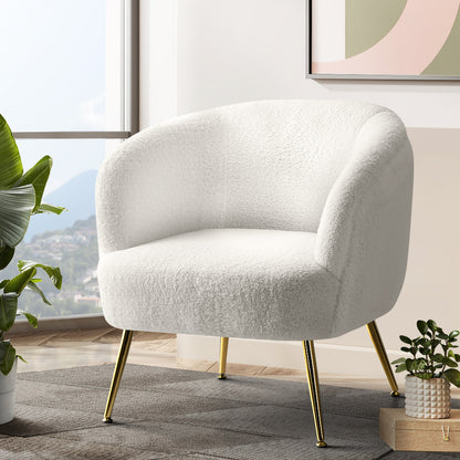 Artiss Armchair Lounge Chair Accent Chairs Armchairs Sherpa Boucle Sofa White-Armchair - Peroz Australia - Image - 1