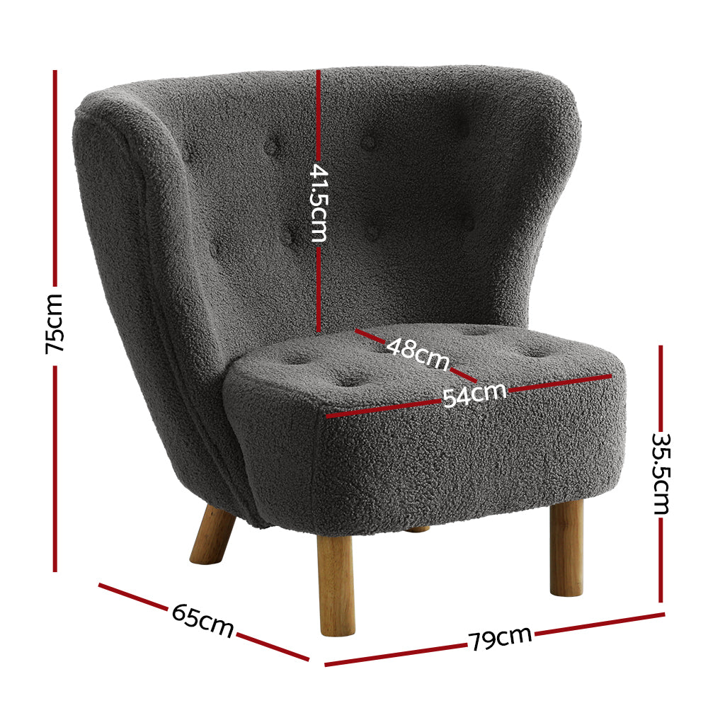Artiss Armchair Lounge Accent Chair Armchairs Couch Chairs Sofa Bedroom Charcoal-Armchair - Peroz Australia - Image - 3