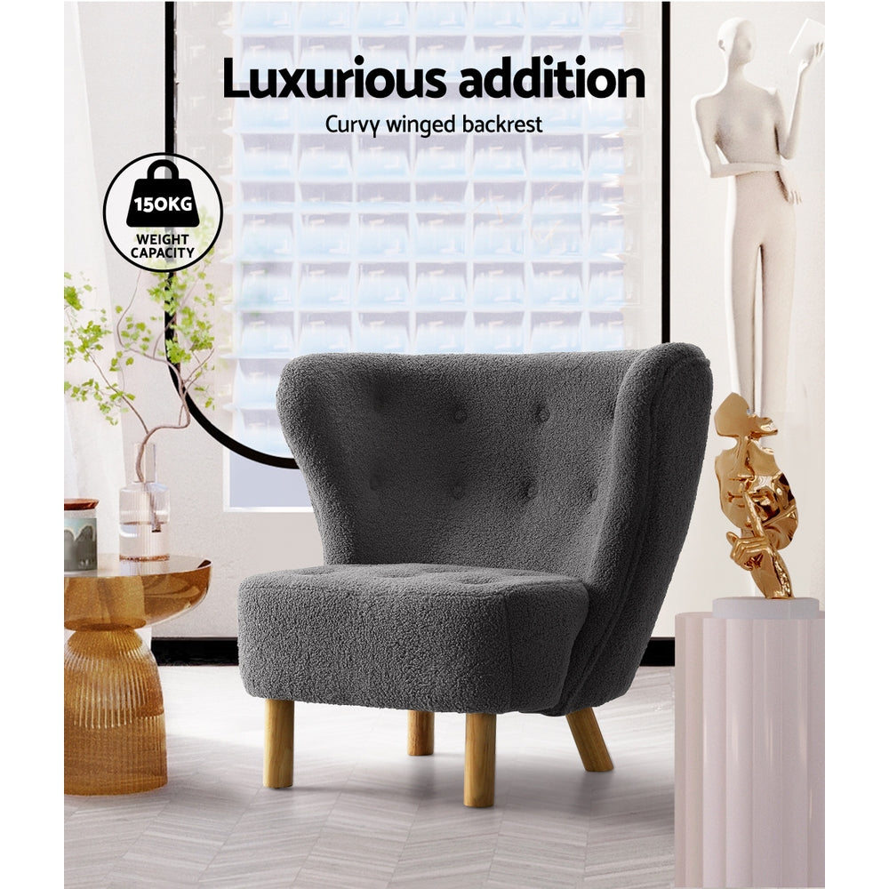 Artiss Armchair Lounge Accent Chair Armchairs Couch Chairs Sofa Bedroom Charcoal-Armchair - Peroz Australia - Image - 6