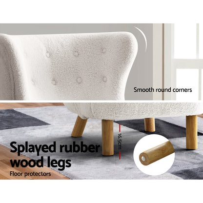 Artiss Armchair Lounge Accent Chair Armchairs Couch Chairs Sofa Bedroom White-Armchair - Peroz Australia - Image - 8
