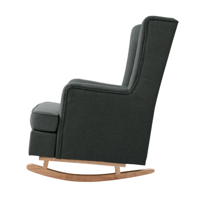Artiss Rocking Armchair Feeding Chair Fabric Armchairs Lounge Recliner Charcoal-Furniture &gt; Living Room - Peroz Australia - Image - 4