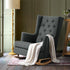 Artiss Rocking Armchair Feeding Chair Fabric Armchairs Lounge Recliner Charcoal-Furniture > Living Room - Peroz Australia - Image - 8