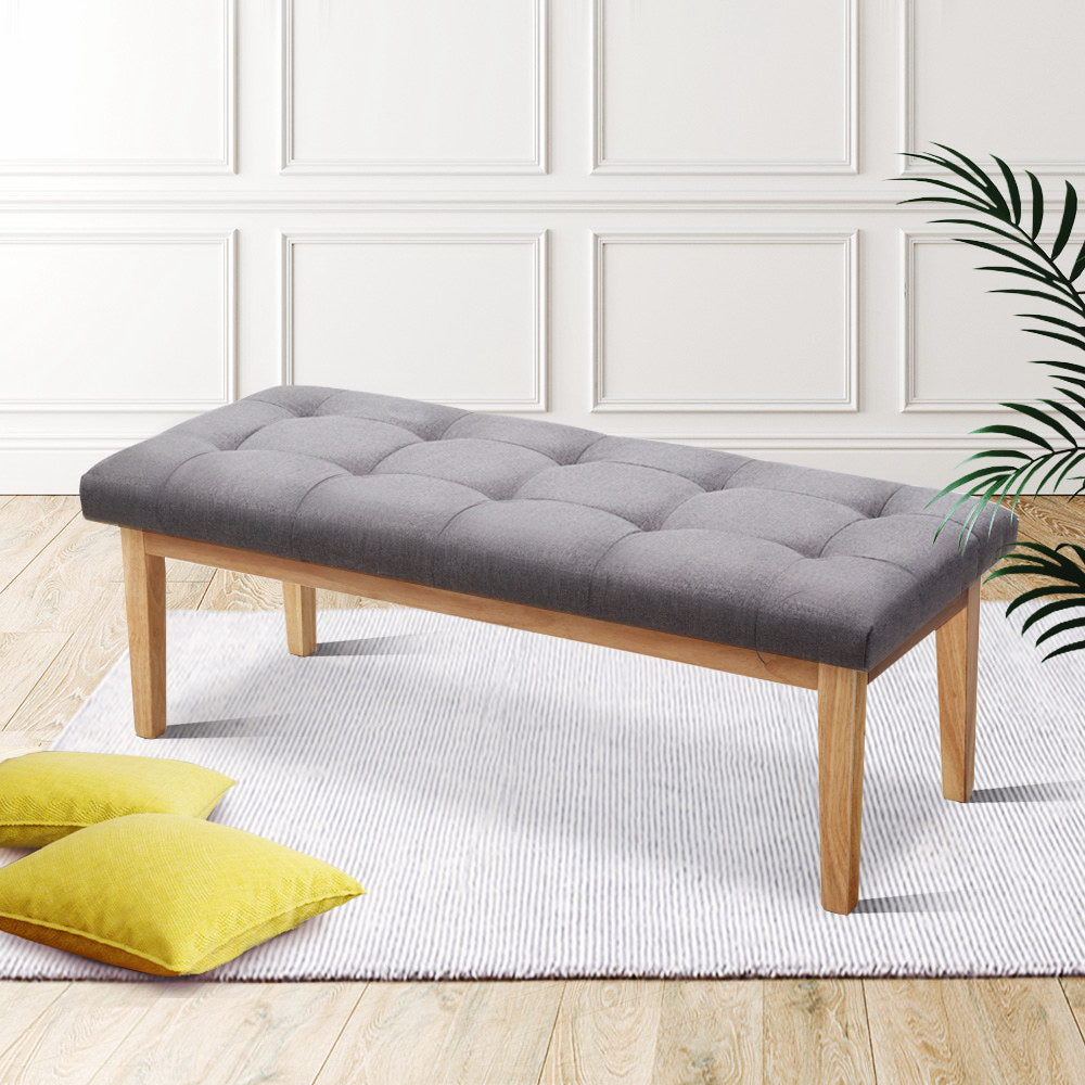 Artiss Bench Bedroom Benches Ottoman Upholstered Fabric Chair Foot Stool 120cm-Furniture > Living Room - Peroz Australia - Image - 1