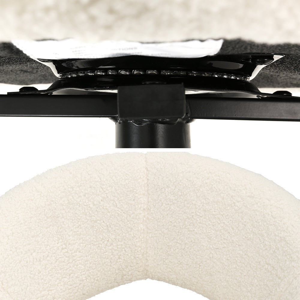 Artiss Dining Chairs Cafe Kitchen Chairs Swivel Base Beige Sherpa Set of 2-Furniture &gt; Dining-PEROZ Accessories