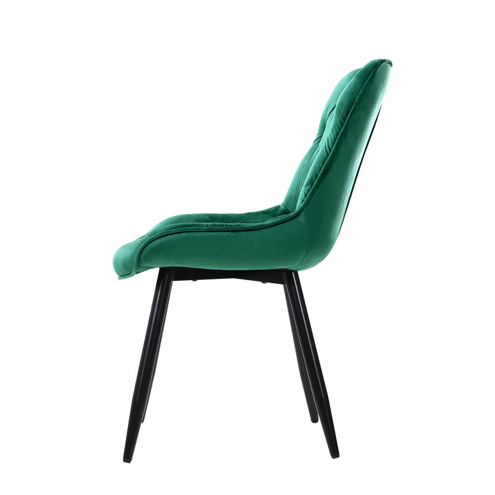 Artiss Set of 2 Starlyn Dining Chairs Kitchen Chairs Velvet Padded Seat Green-Dining Chairs - Peroz Australia - Image - 5