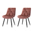 Artiss Set of 2 Starlyn Dining Chairs Kitchen Chairs Velvet Padded Seat Pink-Dining Chairs - Peroz Australia - Image - 1