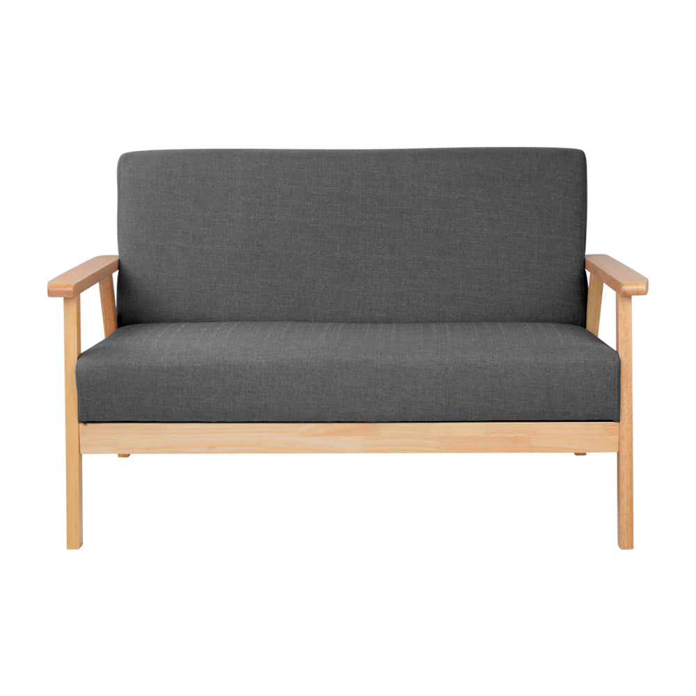 Artiss 2 Seater Fabric Sofa Chair - Grey-Furniture &gt; Bar Stools &amp; Chairs - Peroz Australia - Image - 4