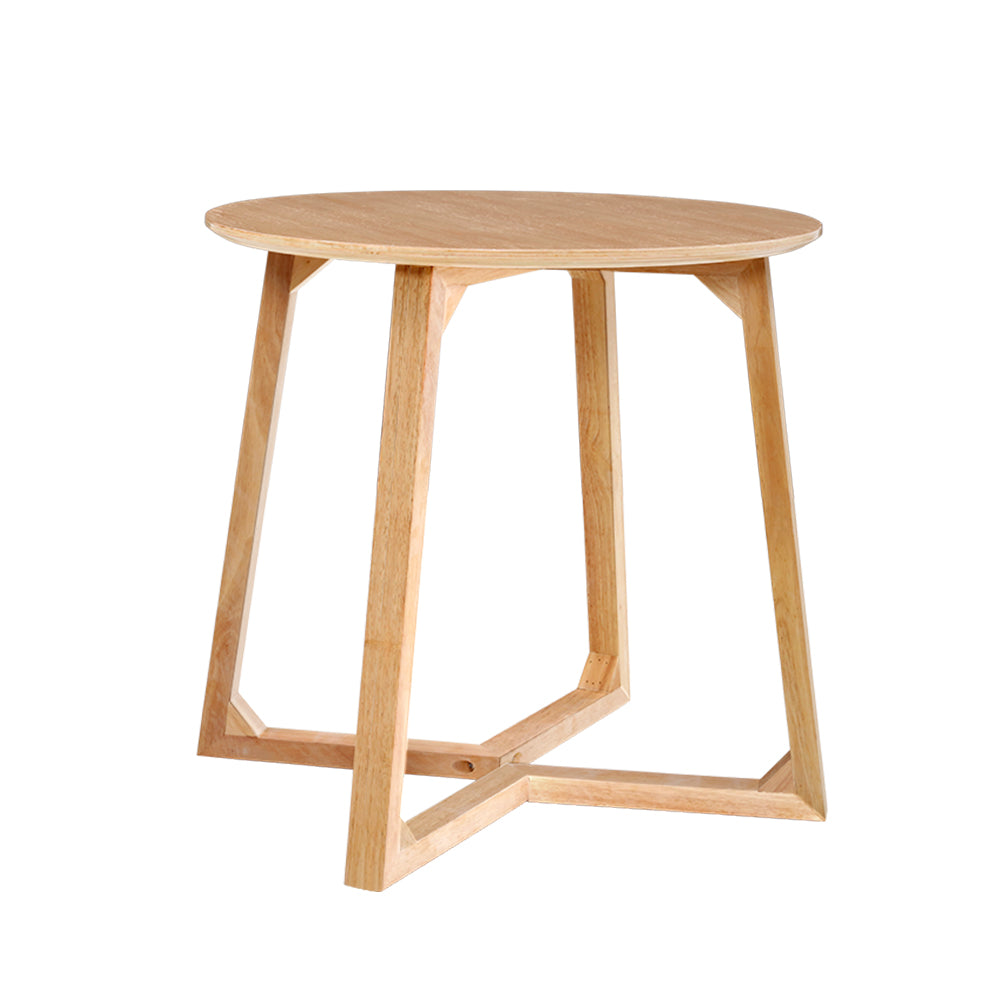 Artiss Coffee Table Round Side Tables Nightstand Bedside Furniture Wooden Beige-Furniture &gt; Living Room - Peroz Australia - Image - 1