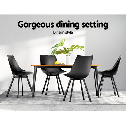 Artiss Set of 2 Lylette Dining Chairs Cafe Chairs PU Leather Padded Seat Black-Dining Chairs - Peroz Australia - Image - 11