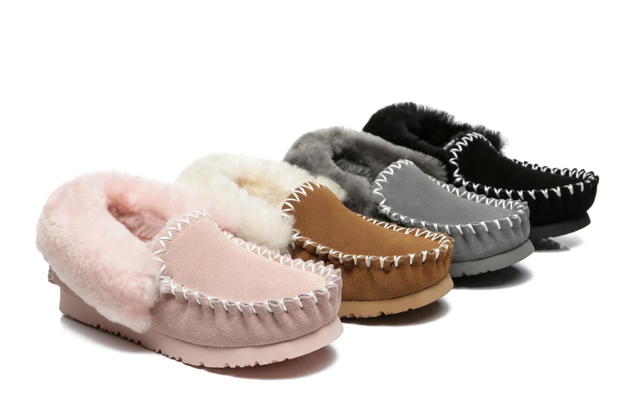 TARRAMARRA Unisex UGG Sheepskin Wool Popo Moccasin Men Women-Loafers &amp; Moccasins-PEROZ Accessories