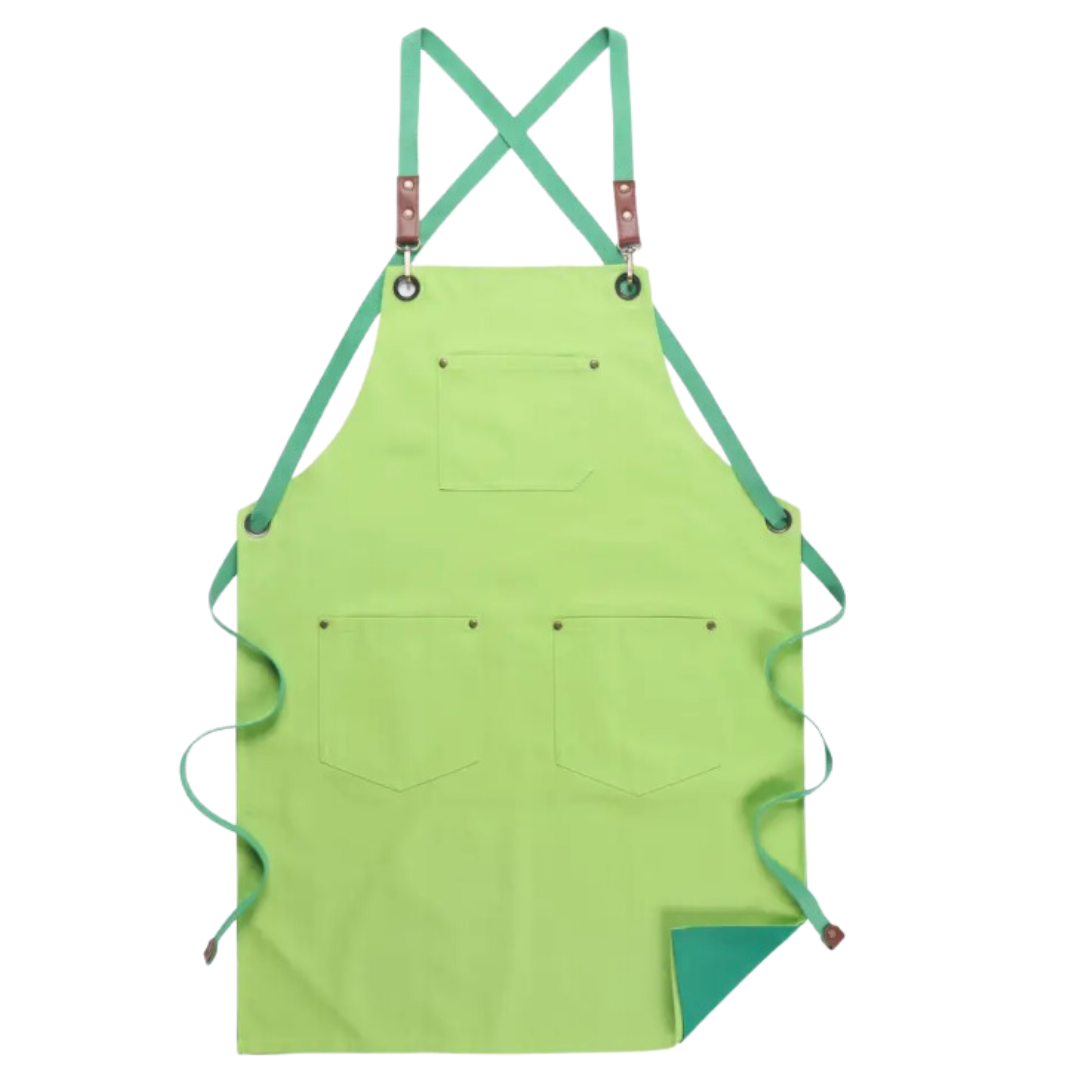 Anyhouz Kitchen Apron Double Green Newest Solid Cooking Apron for Men and Women Chef Waiter Cafe Hairdresser Bibs Garden Accessory Hot-Aprons-PEROZ Accessories