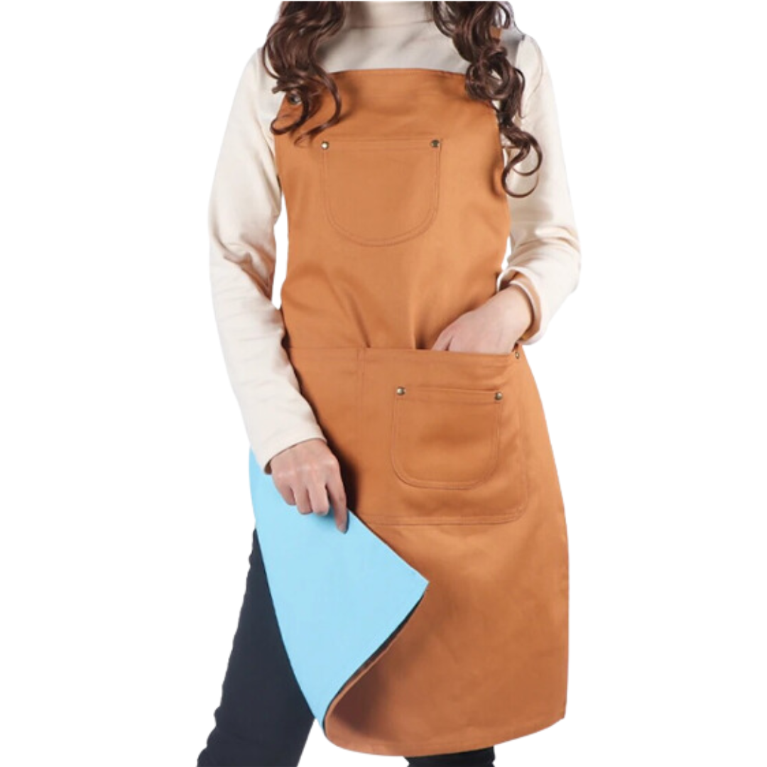 Anyhouz Kitchen Apron Khaki Blue Newest Solid Cooking Apron for Men and Women Chef Waiter Cafe Hairdresser Bibs Garden Accessory Hot-Aprons-PEROZ Accessories