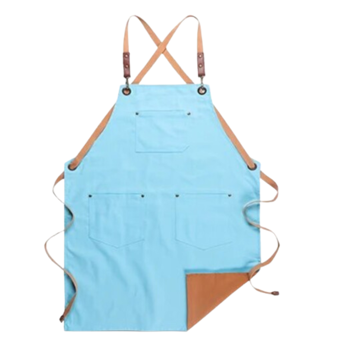 Anyhouz Kitchen Apron Khaki Blue Newest Solid Cooking Apron for Men and Women Chef Waiter Cafe Hairdresser Bibs Garden Accessory Hot-Aprons-PEROZ Accessories