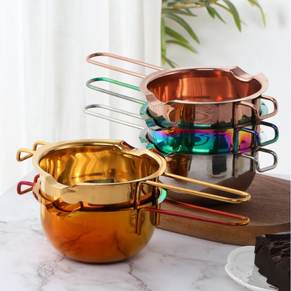 Anygleam Melting Pot 2Pcs Rainbow no.3 Chocolate Melt Cookware Kitchen Heating Container Milk Bowl Baking Tool Kitchenware-Pots-PEROZ Accessories