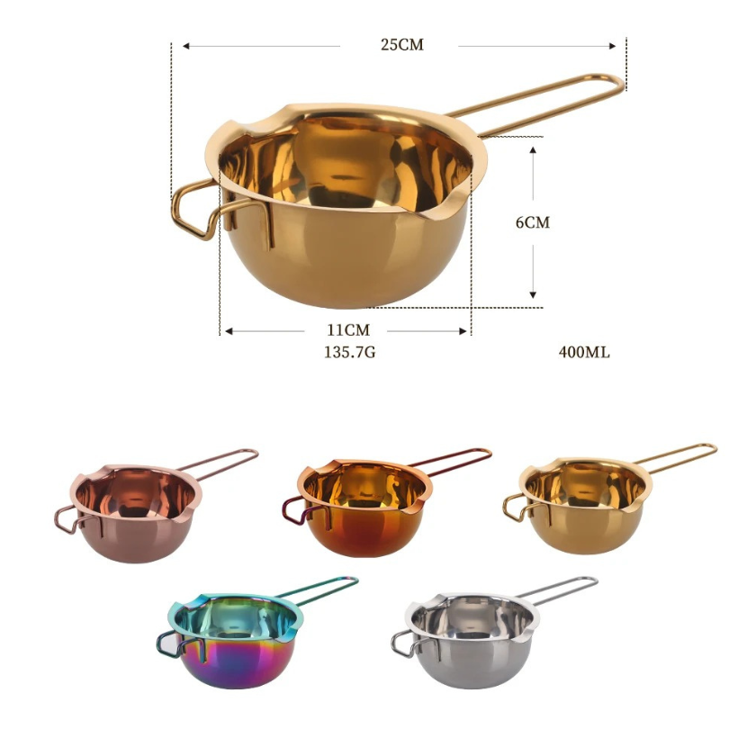 Anygleam Melting Pot 2Pcs Rainbow no.3 Chocolate Melt Cookware Kitchen Heating Container Milk Bowl Baking Tool Kitchenware-Pots-PEROZ Accessories