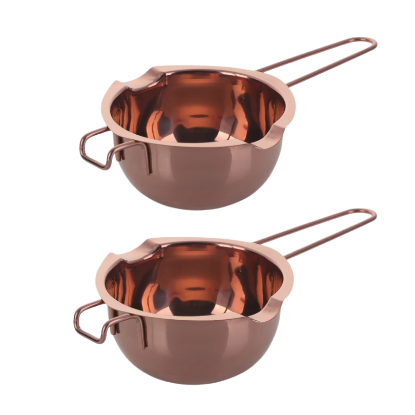 Anygleam Melting Pot 2Pcs Rose gold Chocolate Melt Cookware Kitchen Heating Container Milk Bowl Baking Tool Kitchenware-Pots-PEROZ Accessories