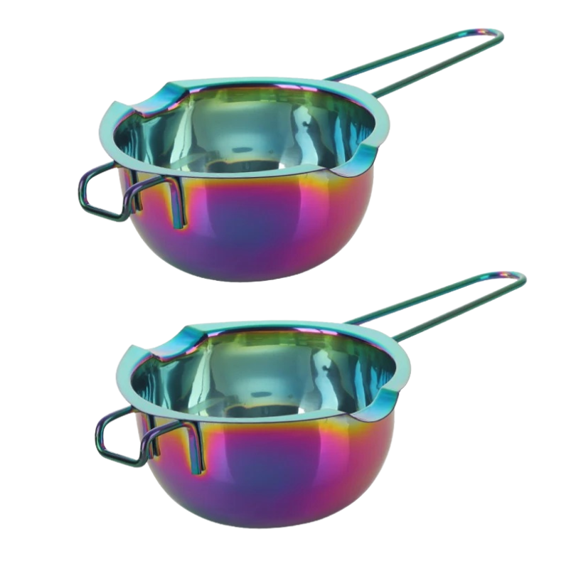 Anygleam Melting Pot 2Pcs Rainbow no.0 Chocolate Melt Cookware Kitchen Heating Container Milk Bowl Baking Tool Kitchenware-Pots-PEROZ Accessories