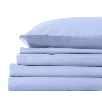 Royal Comfort 2000TC 3 Piece Fitted Sheet and Pillowcase Set Bamboo Cooling - Queen - Light Blue-Home &amp; Garden &gt; Bedding-PEROZ Accessories