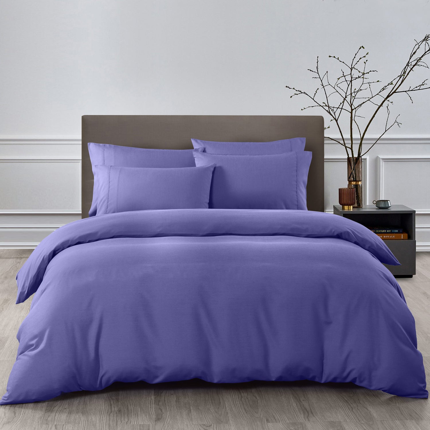 Royal Comfort 2000TC Quilt Cover Set Bamboo Cooling Hypoallergenic Breathable - Queen - Royal Blue-Quilt Covers-PEROZ Accessories