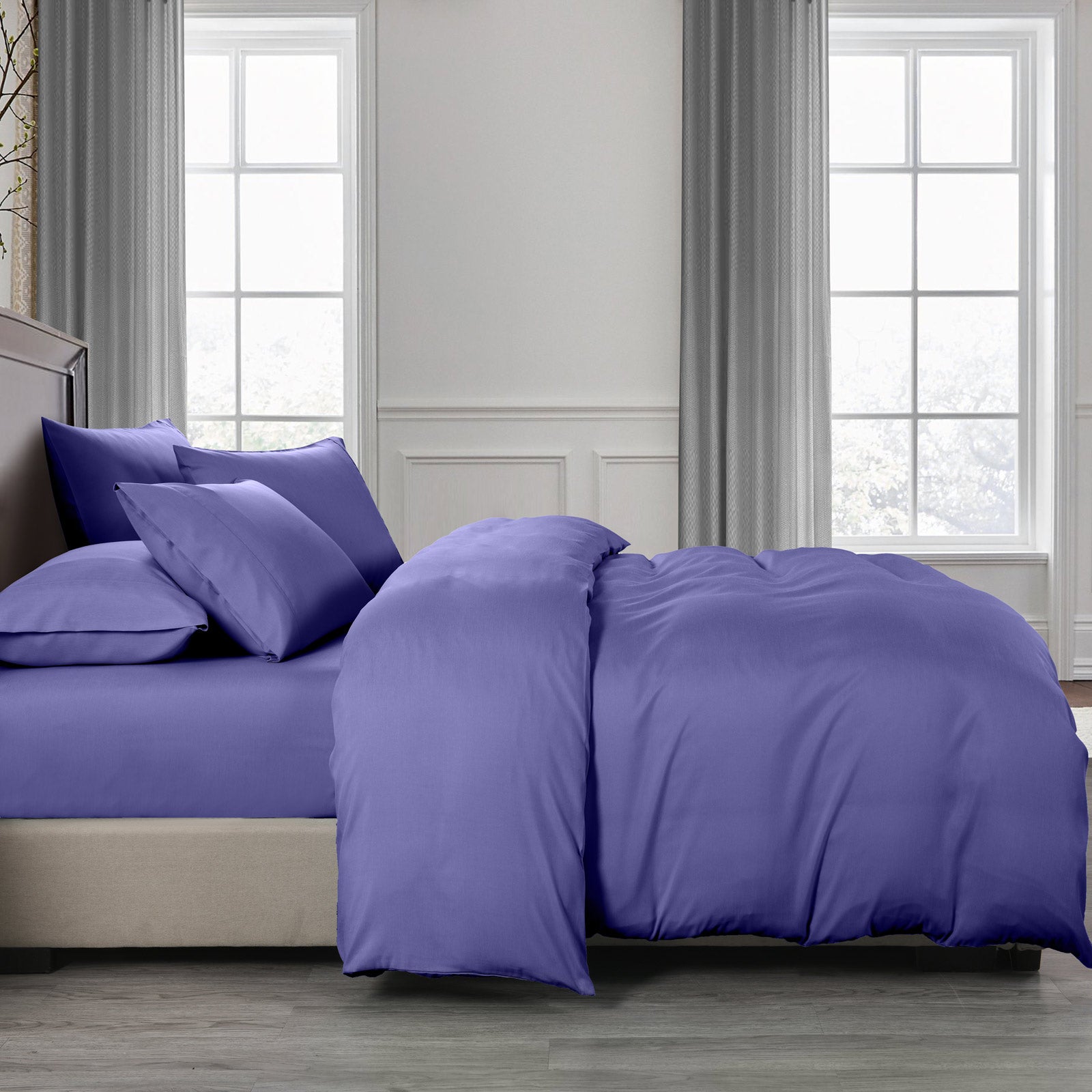 Royal Comfort 2000TC Quilt Cover Set Bamboo Cooling Hypoallergenic Breathable - Queen - Royal Blue-Quilt Covers-PEROZ Accessories