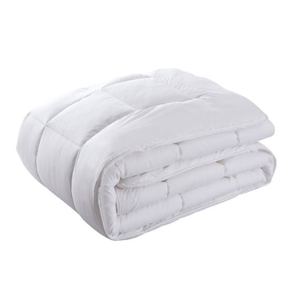 Royal Comfort 260GSM Deluxe Eco-Silk Touch Quilt 100% Cotton Cover - Double - White-Home &amp; Garden &gt; Bedding-PEROZ Accessories