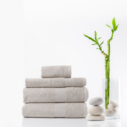 Royal Comfort 4 Piece Cotton Bamboo Towel Set 450GSM Luxurious Absorbent Plush - Sea Holly-Towels-PEROZ Accessories