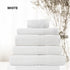 Royal Comfort 5 Piece Cotton Bamboo Towel Set 450GSM Luxurious Absorbent Plush - White-Towels-PEROZ Accessories