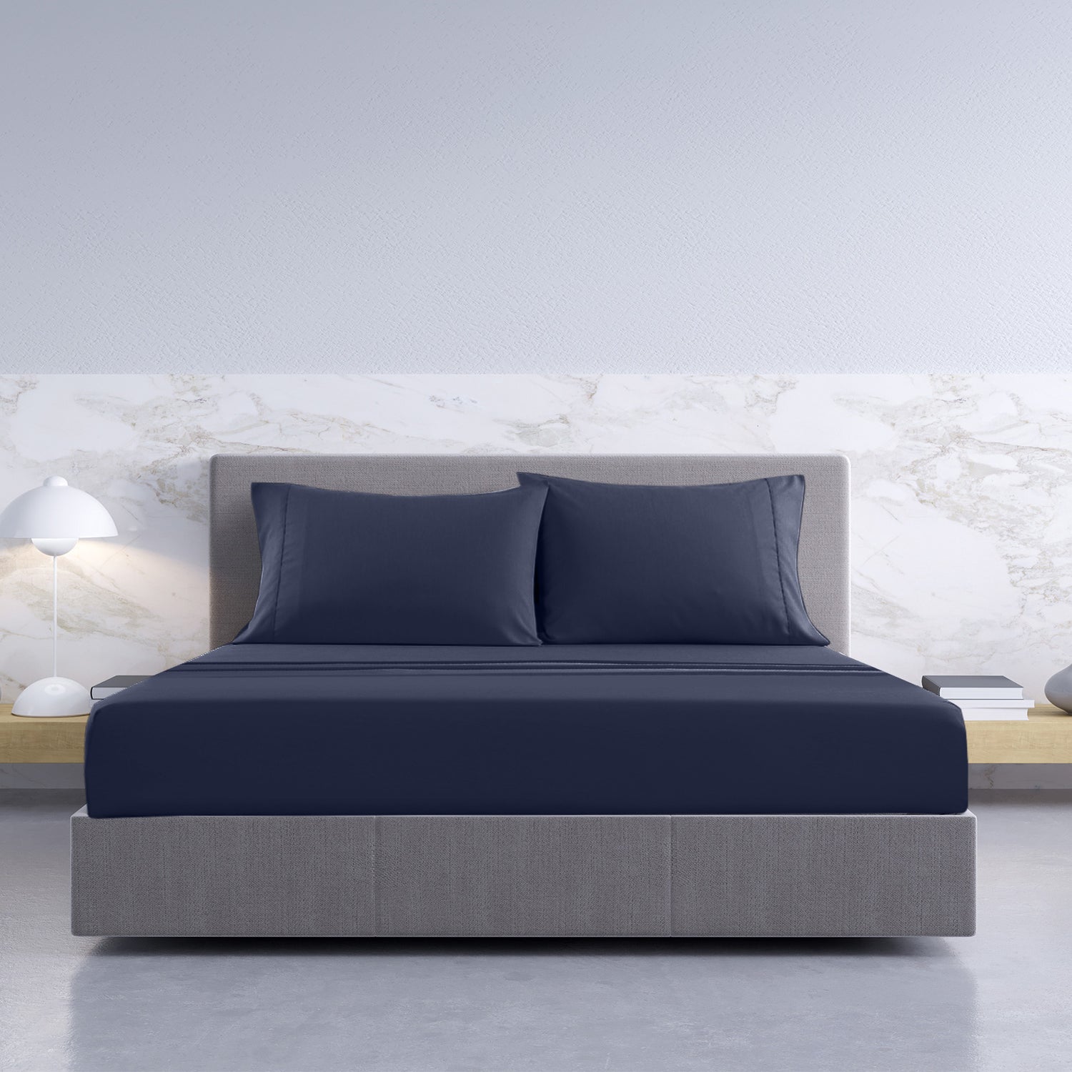 Royal Comfort 1000TC Hotel Grade Bamboo Cotton Sheets Pillowcases Set Ultrasoft - Queen - Royal Blue-Bed Sheets-PEROZ Accessories