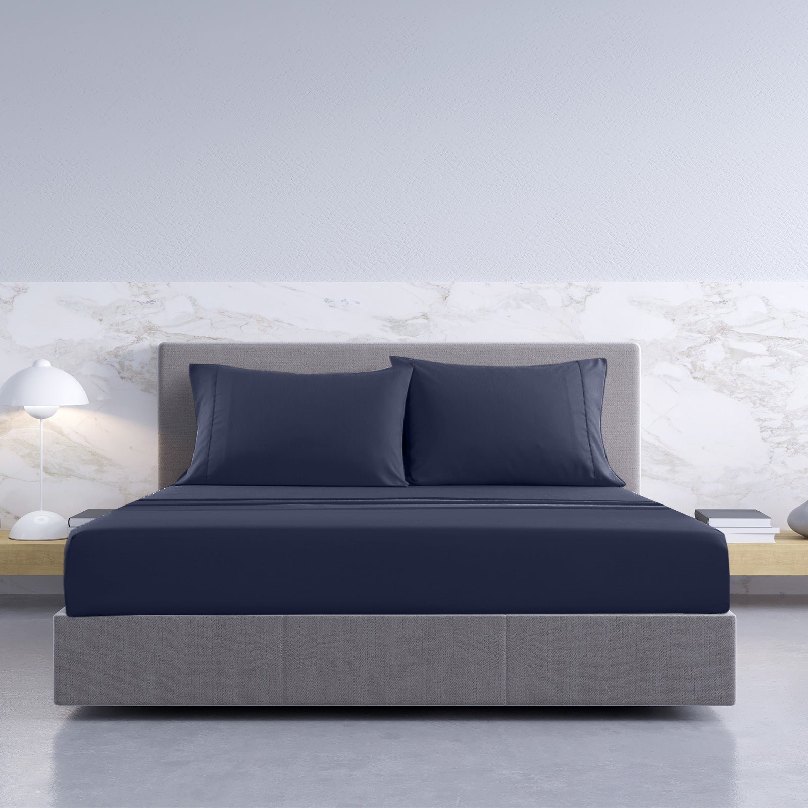 Royal Comfort 1000TC Hotel Grade Bamboo Cotton Sheets Pillowcases Set Ultrasoft - Queen - Royal Blue-Bed Sheets-PEROZ Accessories