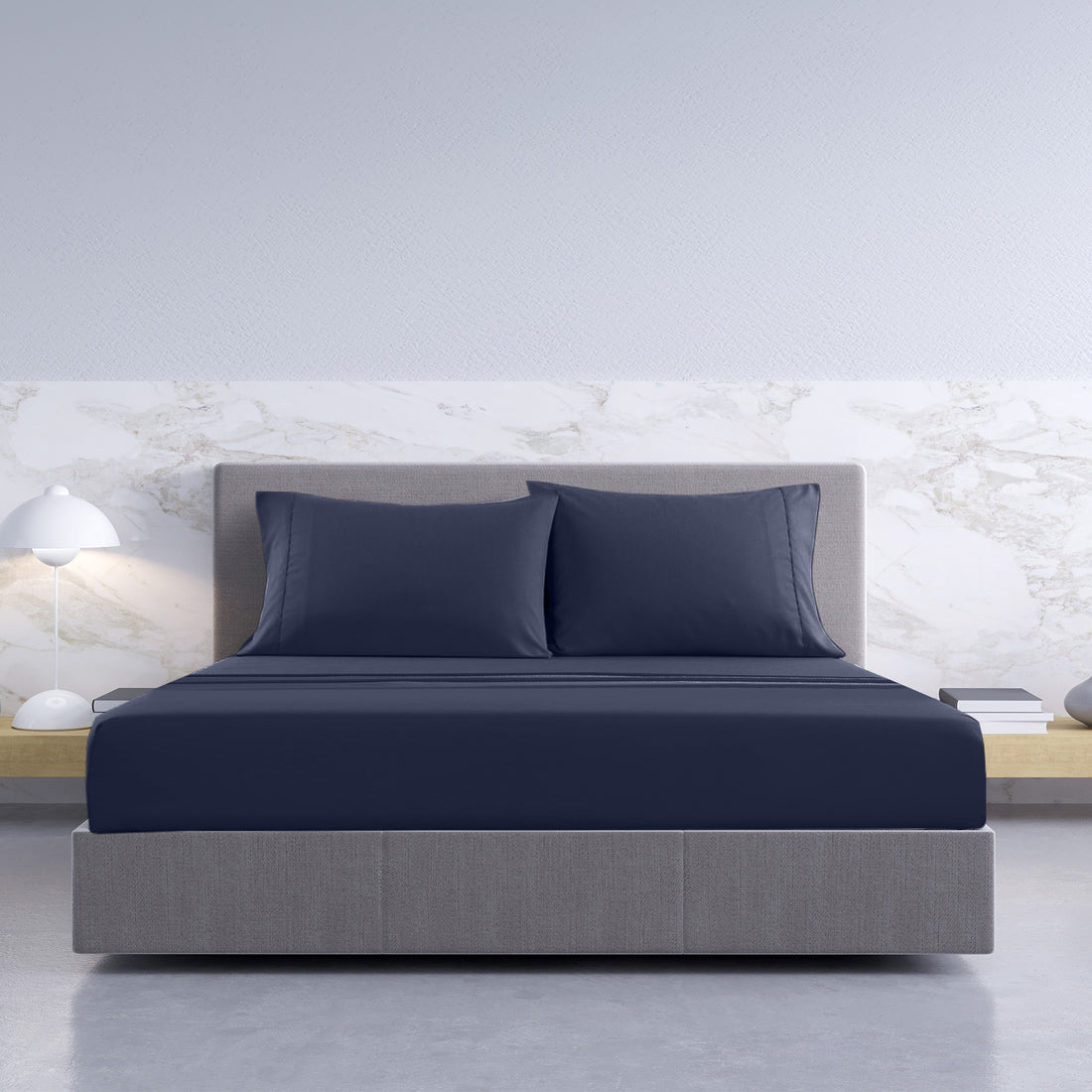 Royal Comfort 1000TC Hotel Grade Bamboo Cotton Sheets Pillowcases Set Ultrasoft - King - Royal Blue-Bed Sheets-PEROZ Accessories