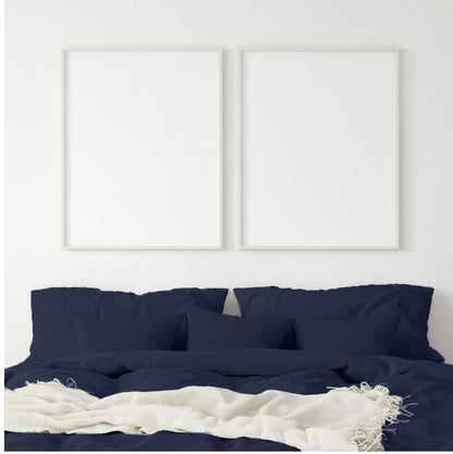 Balmain 1000 Thread Count Hotel Grade Bamboo Cotton Quilt Cover Pillowcases Set - Queen - Royal Blue-Quilt Covers-PEROZ Accessories