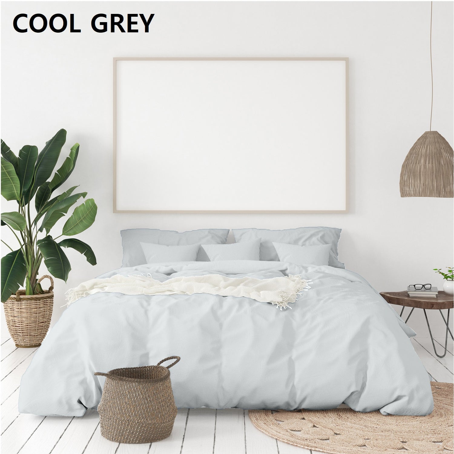 Balmain 1000 Thread Count Hotel Grade Bamboo Cotton Quilt Cover Pillowcases Set - King - Cool Grey-Quilt Covers-PEROZ Accessories