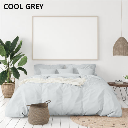 Balmain 1000 Thread Count Hotel Grade Bamboo Cotton Quilt Cover Pillowcases Set - King - Cool Grey-Quilt Covers-PEROZ Accessories
