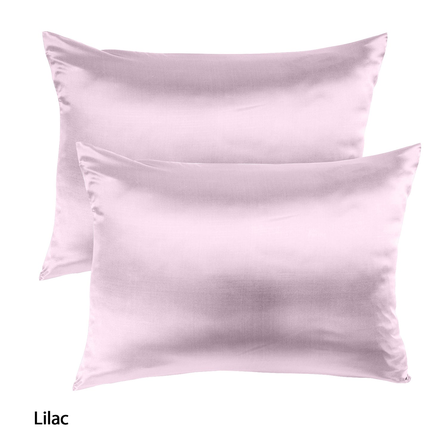 Royal Comfort Mulberry Soft Silk Hypoallergenic Pillowcase Twin Pack 51 x 76cm - Lilac-Pillowcases-PEROZ Accessories