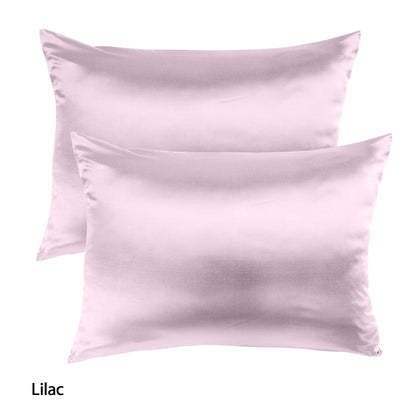 Royal Comfort Mulberry Soft Silk Hypoallergenic Pillowcase Twin Pack 51 x 76cm - Lilac-Pillowcases-PEROZ Accessories