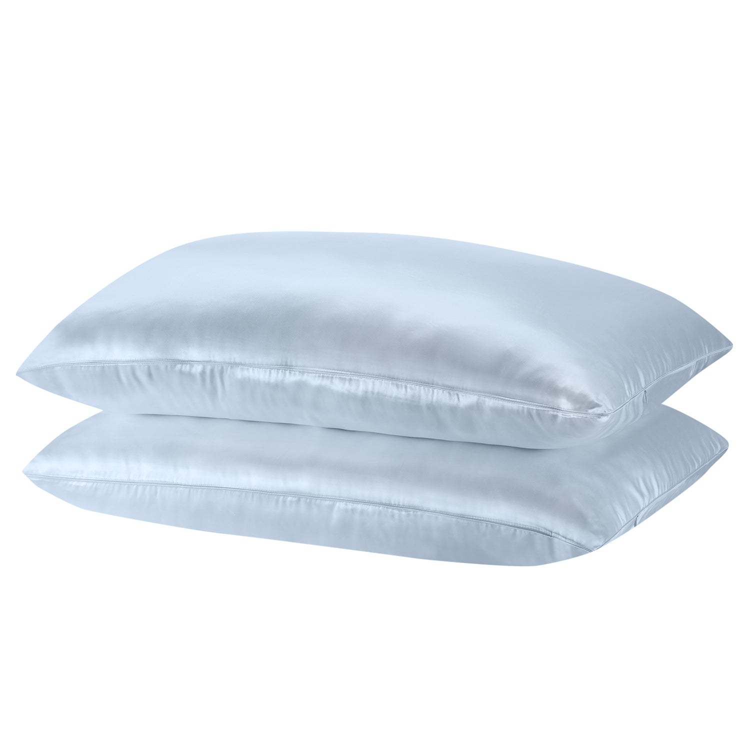 Royal Comfort Mulberry Soft Silk Hypoallergenic Pillowcase Twin Pack 51 x 76cm - Soft Blue-Pillowcases-PEROZ Accessories