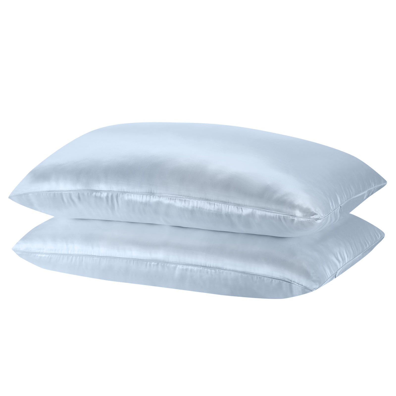 Royal Comfort Mulberry Soft Silk Hypoallergenic Pillowcase Twin Pack 51 x 76cm - Soft Blue-Pillowcases-PEROZ Accessories
