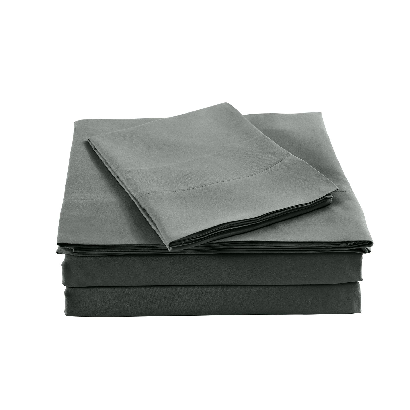 Royal Comfort Bamboo Blended Sheet &amp; Pillowcases Set 1000TC Ultra Soft Bedding - King - Charcoal-Home &amp; Garden &gt; Bedding-PEROZ Accessories