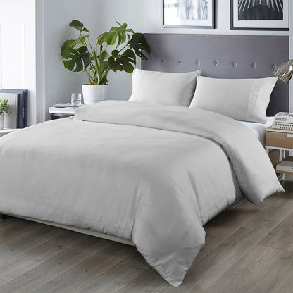 Royal Comfort Bamboo Blended Quilt Cover Set 1000TC Ultra Soft Luxury Bedding - Queen - Portland Grey-Home &amp; Garden &gt; Bedding-PEROZ Accessories