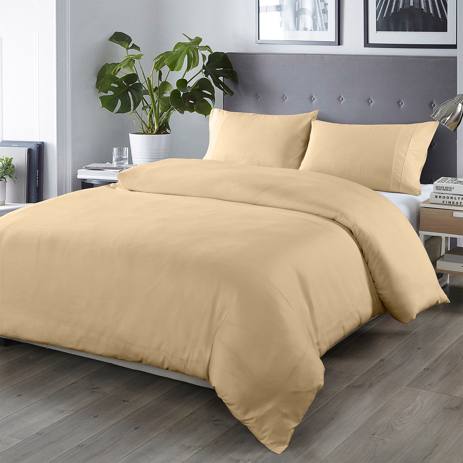 Royal Comfort Bamboo Blended Quilt Cover Set 1000TC Ultra Soft Luxury Bedding - King - Oatmeal-Home &amp; Garden &gt; Bedding-PEROZ Accessories