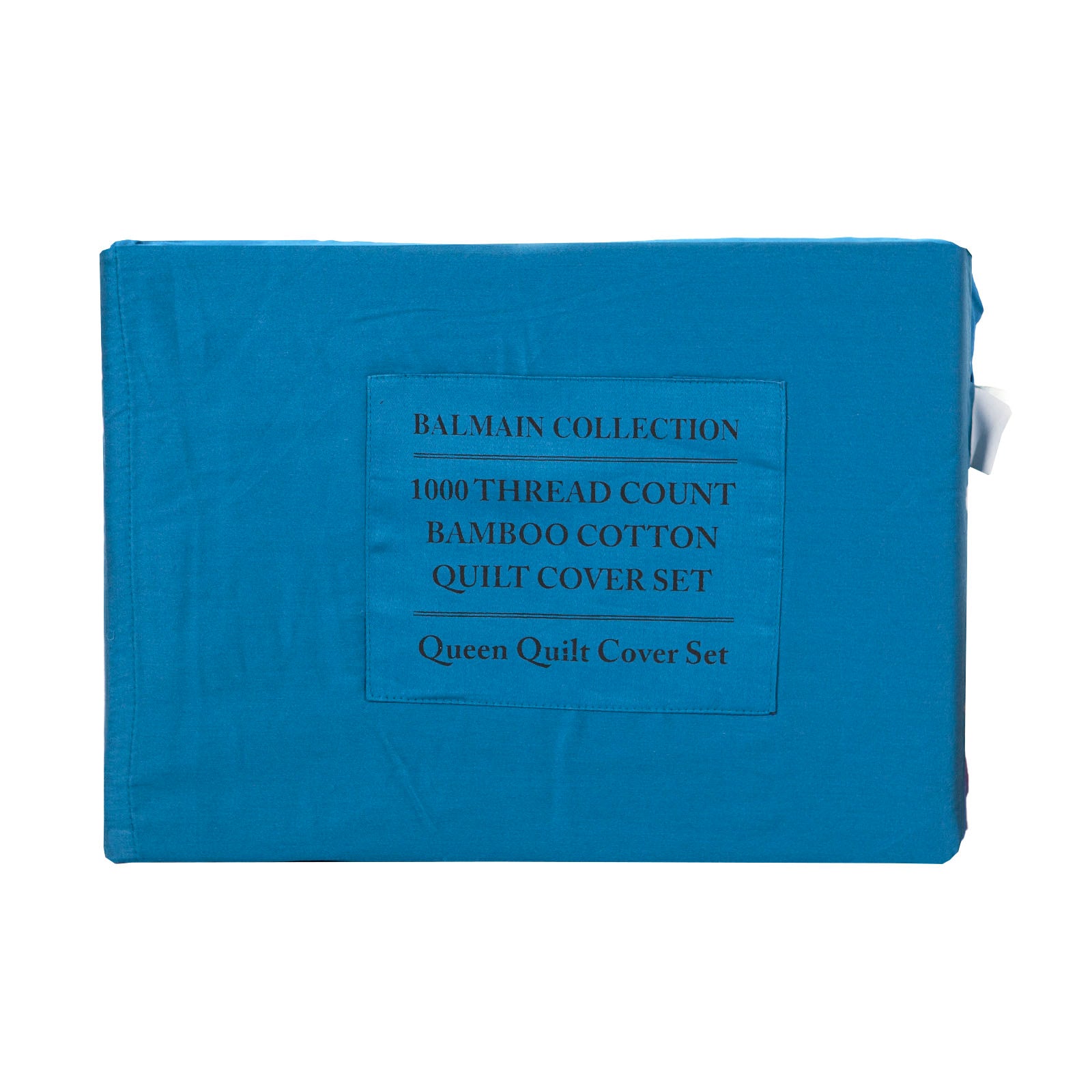 Balmain 1000 Thread Count Hotel Grade Bamboo Cotton Quilt Cover Pillowcases Set - Queen - Mineral Blue-Quilt Covers-PEROZ Accessories