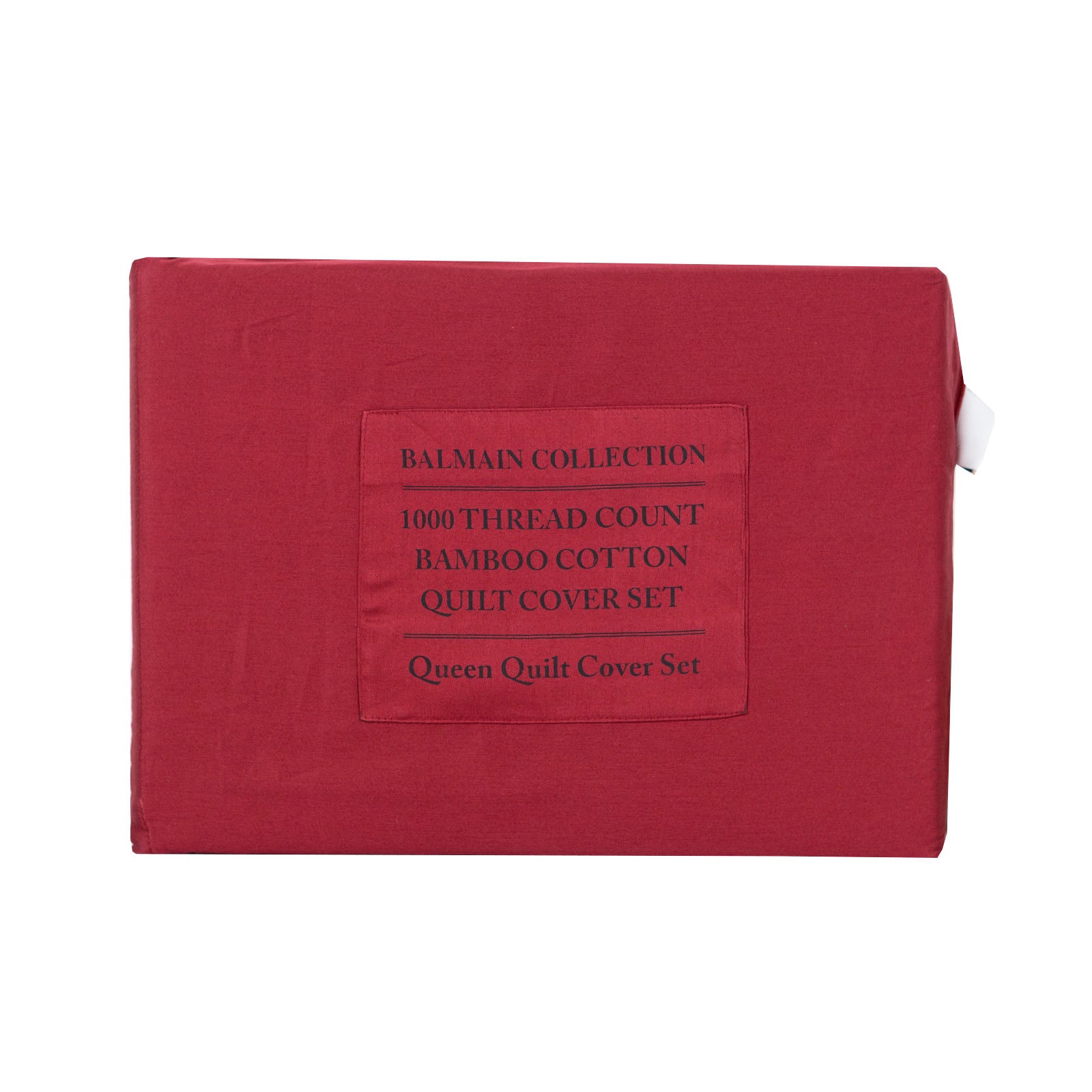 Balmain 1000 Thread Count Hotel Grade Bamboo Cotton Quilt Cover Pillowcases Set - Queen - Bordeaux-Quilt Covers-PEROZ Accessories