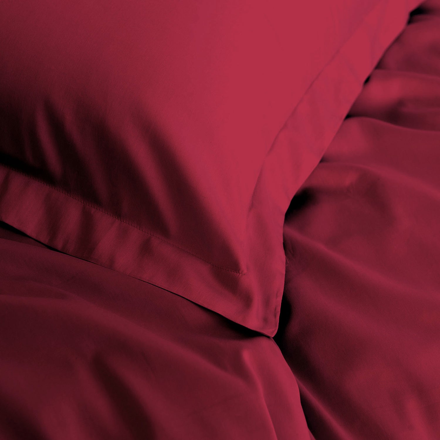 Balmain 1000 Thread Count Hotel Grade Bamboo Cotton Quilt Cover Pillowcases Set - King - Bordeaux-Quilt Covers-PEROZ Accessories