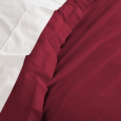 Balmain 1000 Thread Count Hotel Grade Bamboo Cotton Quilt Cover Pillowcases Set - King - Bordeaux-Quilt Covers-PEROZ Accessories