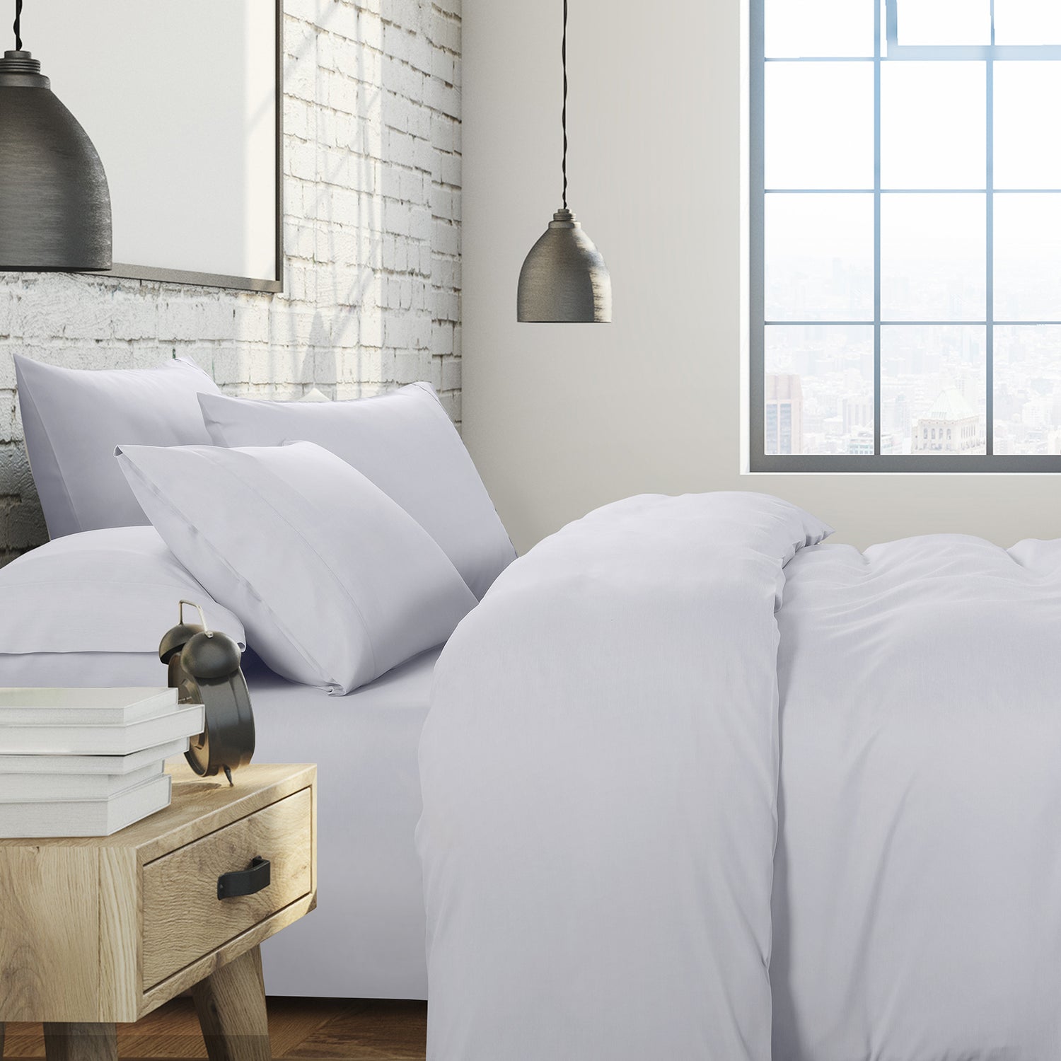 Royal Comfort 1500 Thread Count 6 Piece Cotton Rich Bedroom Collection Set - Queen - White-Home &amp; Garden &gt; Bedding-PEROZ Accessories