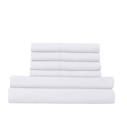Royal Comfort 1500 Thread Count 6 Piece Cotton Rich Bedroom Collection Set - Queen - White-Home &amp; Garden &gt; Bedding-PEROZ Accessories